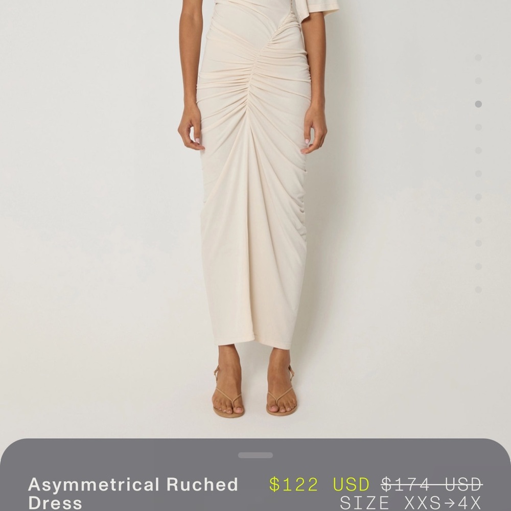 Asymmetrical Ruched Dress - Picture 2 of 4